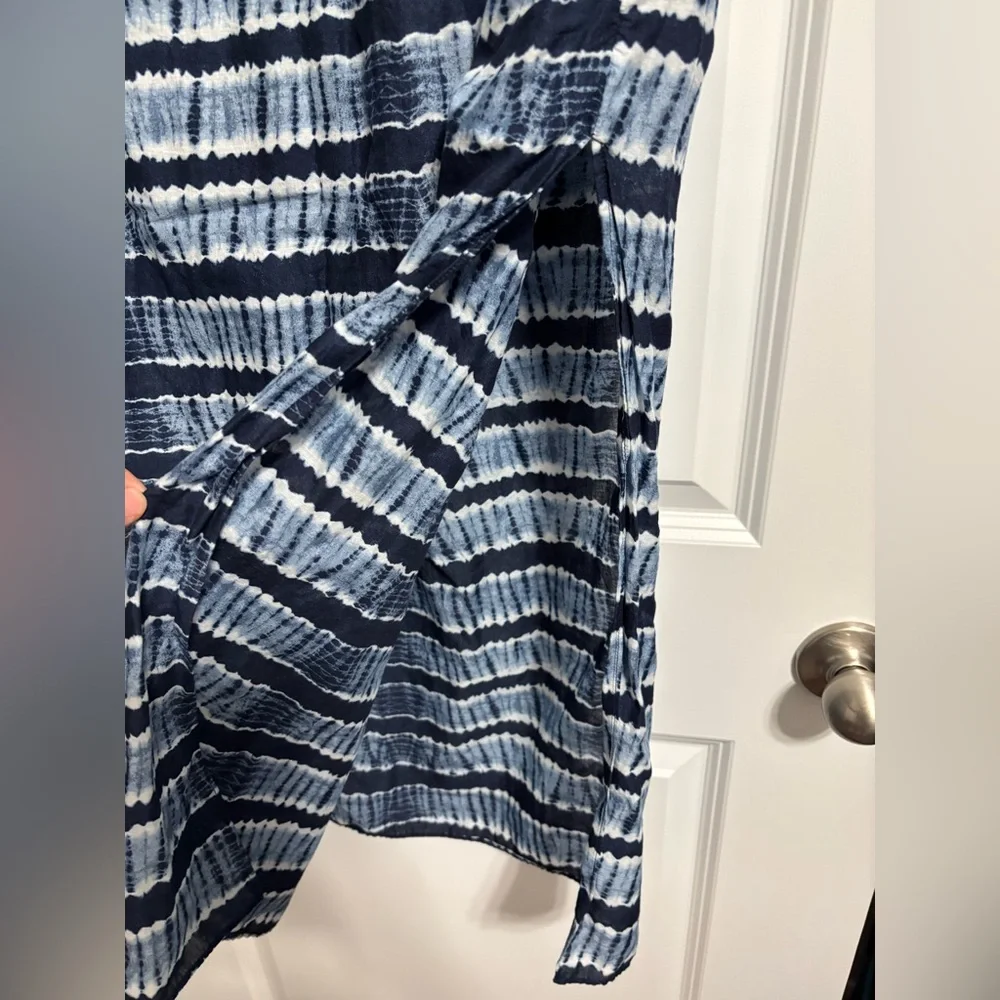 Michael Kors Shibori Stripes Maxi Blue‎ Dress Small